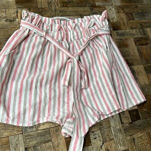 Francesca’s Miami Striped Linen Blend Shorts